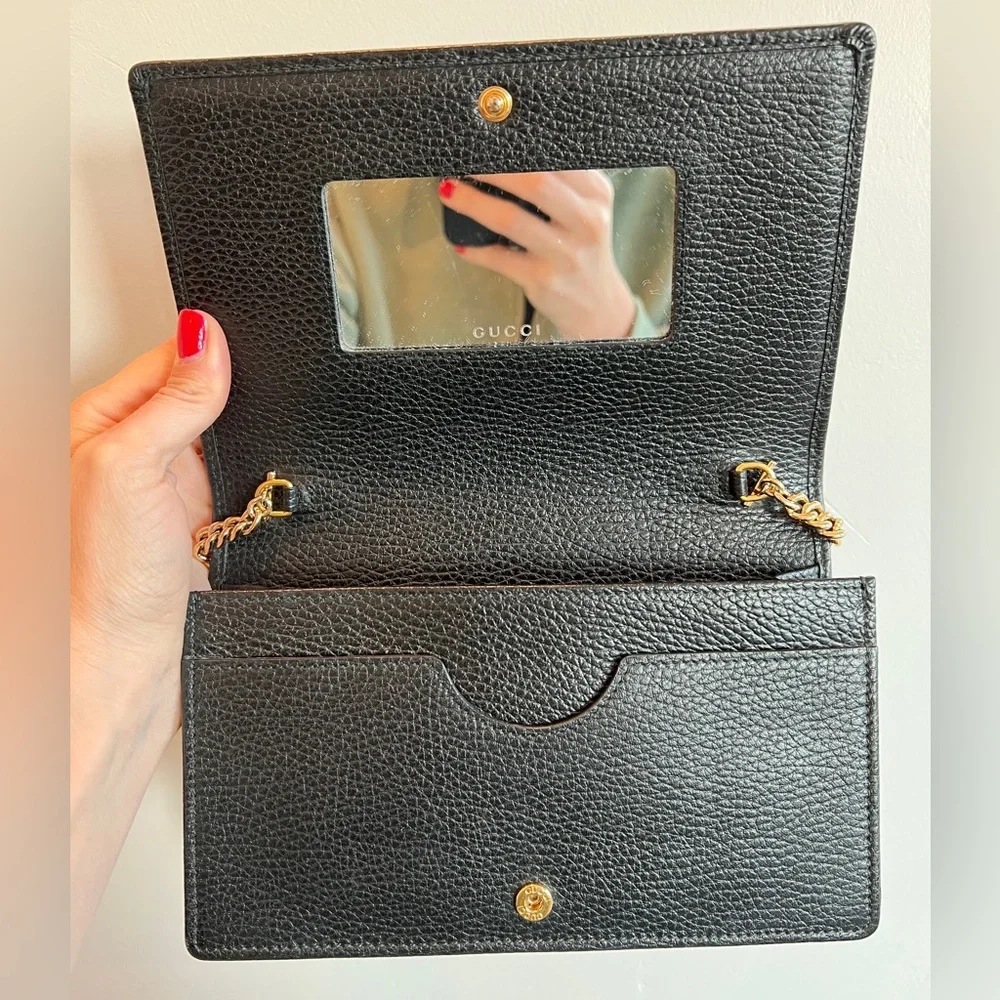 GUCCI GG Marmont Leather Mini Chain Bag - Picture 5 of 12